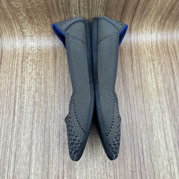 Rothy’s The Point Flat Snake Print Shoes Pointed Toe Lapis Python Comfy Size 6.5 - Picture 6 of 9